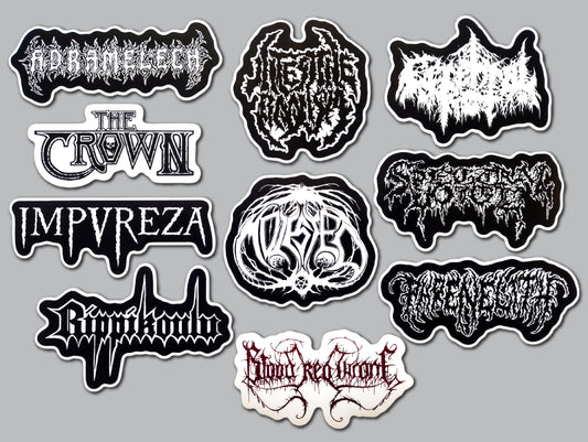 Death Metal Sticker Pack (10 Stickers) Set 17