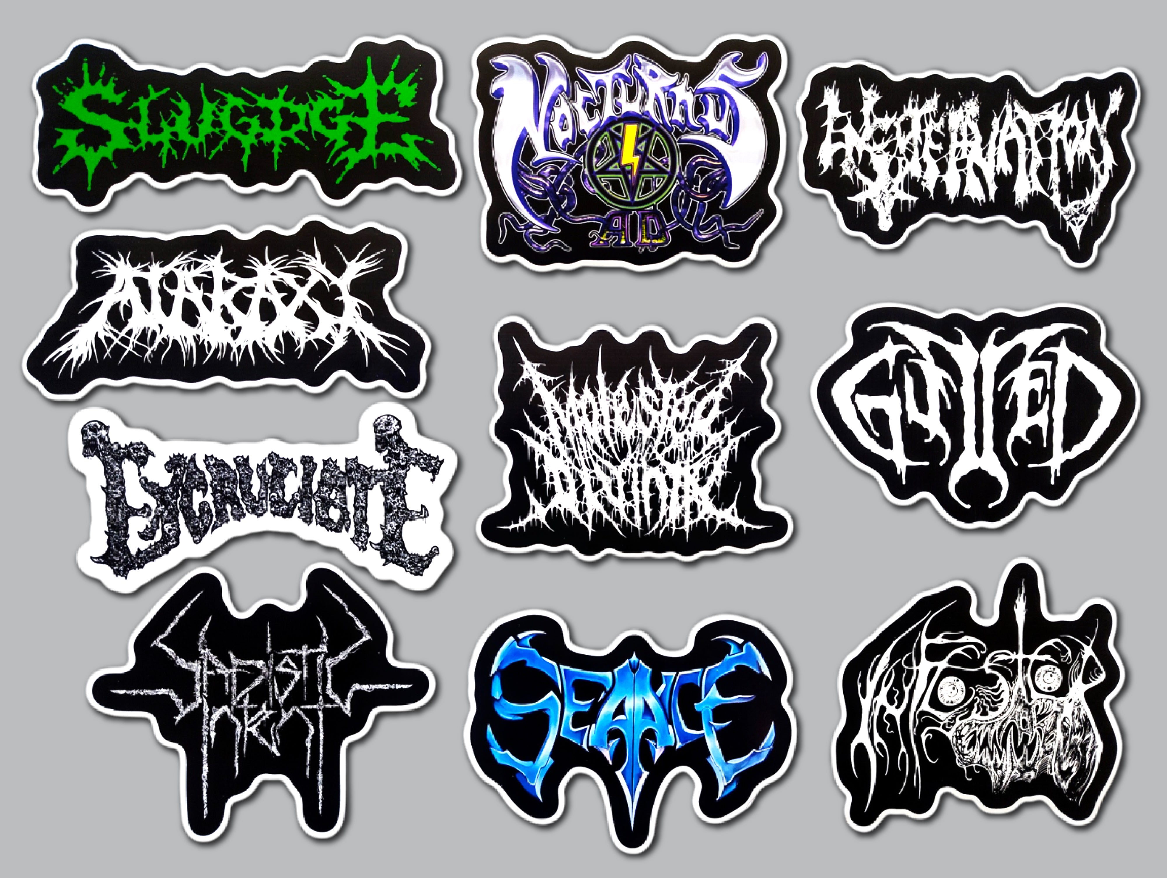 Death Metal Sticker Pack (10 Stickers) Set 18 β Omni-Cult