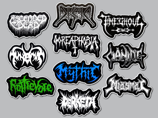 Death Metal Sticker Pack (10 Stickers) Set 20