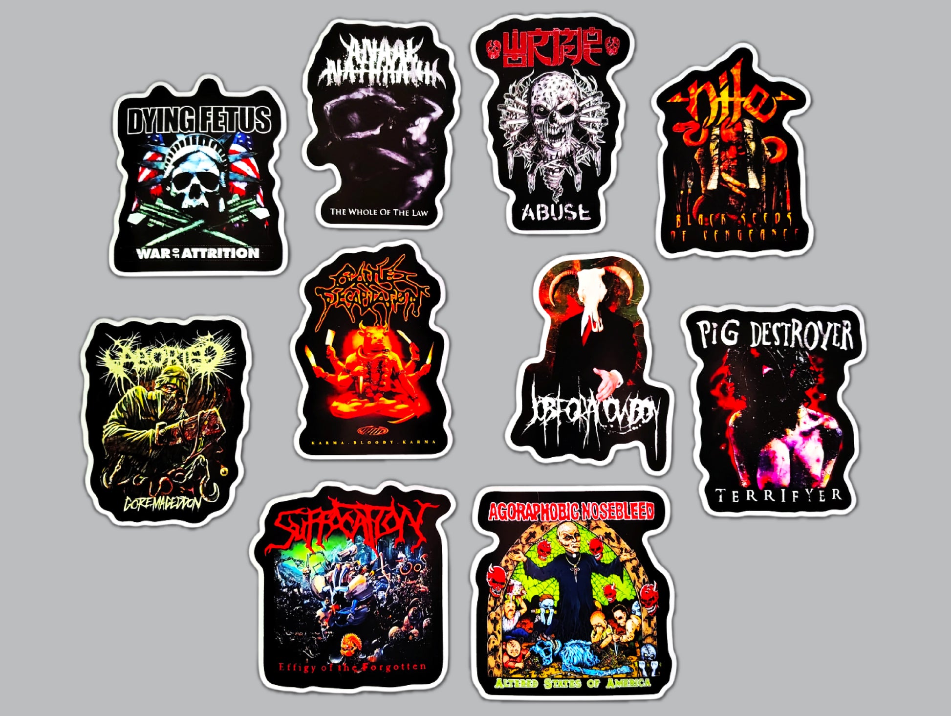 Death Metal Sticker Pack (10 Stickers) Set 21 β Omni-Cult