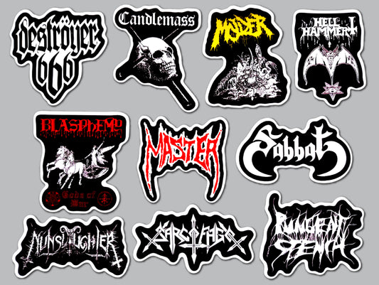 Death Metal Sticker Pack (10 Stickers) Set 4
