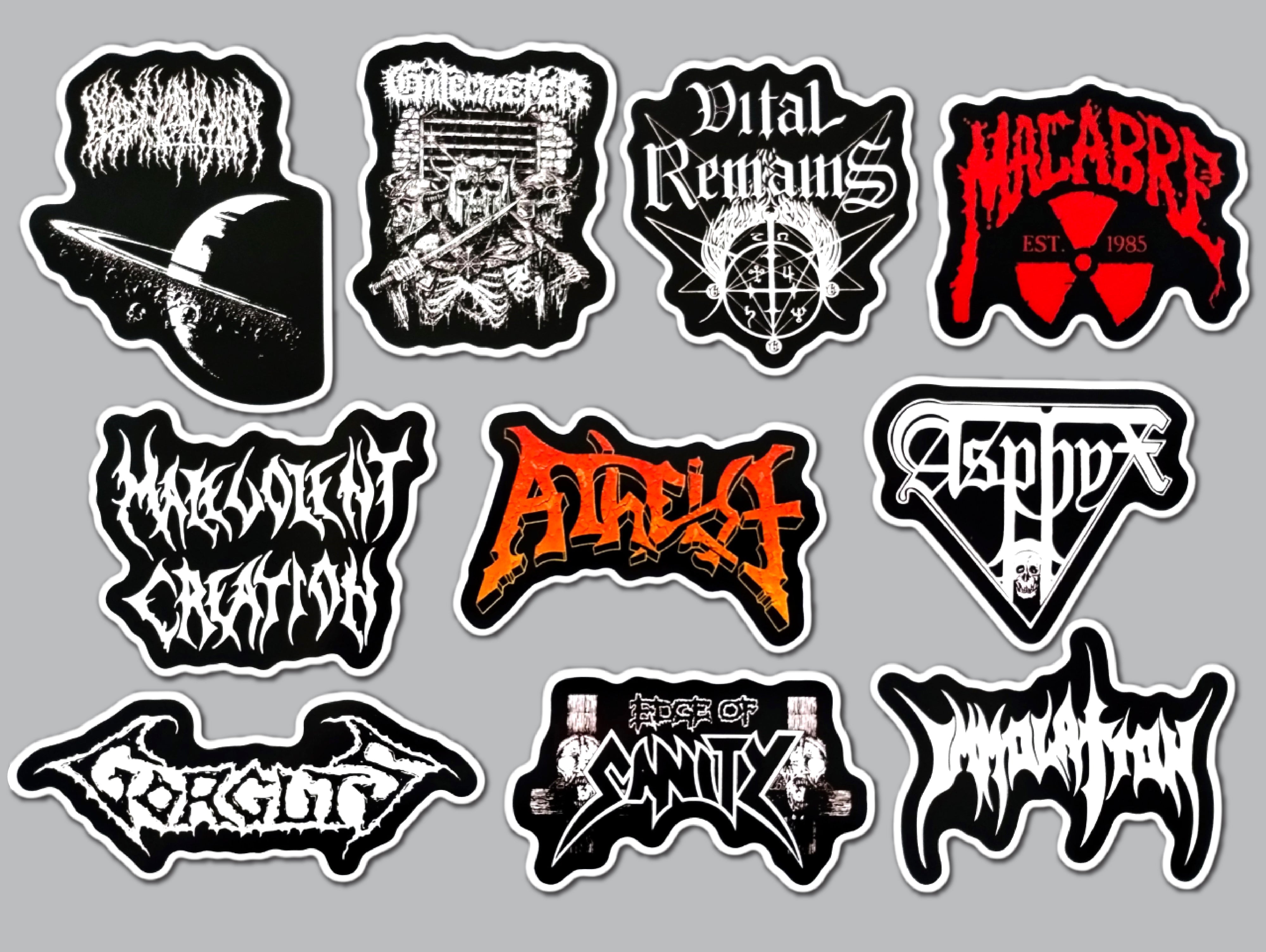 Death Metal Sticker Pack (10 Stickers) Set 8 β Omni-Cult