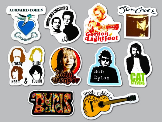 Classic Folk Music Sticker Pack (10 Stickers) Set 1