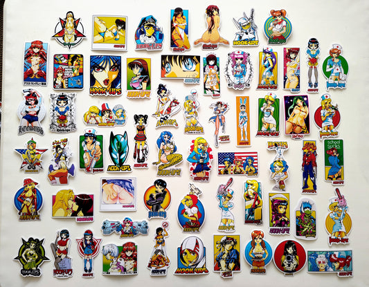 Hook-Ups Skateboards HUGE Anime Sticker Pack (60 Stickers) SET2