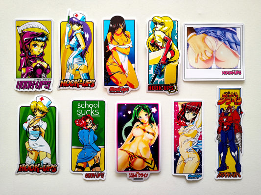 Hook-Ups Skateboards Anime Sticker Pack (10 Stickers) SET 10