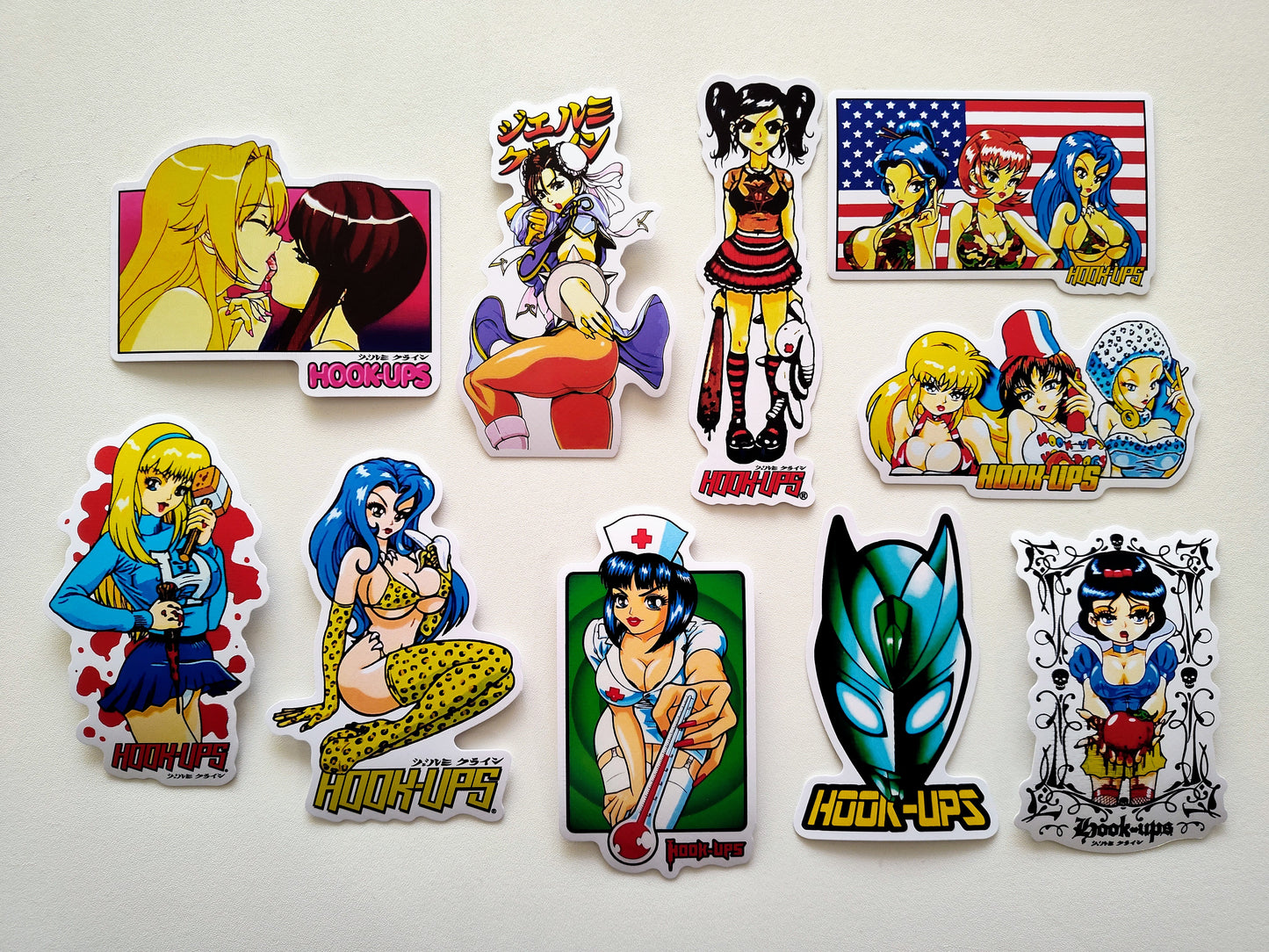 Hook-Ups Skateboards HUGE Anime Sticker Pack (60 Stickers) SET2