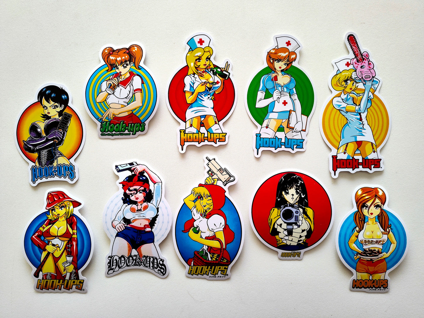 Hook-Ups Skateboards Anime Sticker Pack (10 Stickers) SET 9