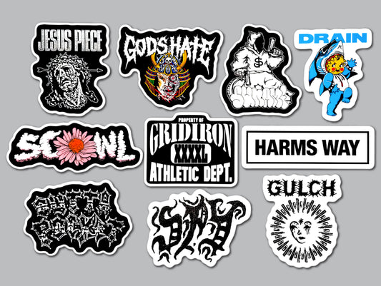 Hardcore / Punk / Metal Sticker Pack (10 Stickers) SET 5
