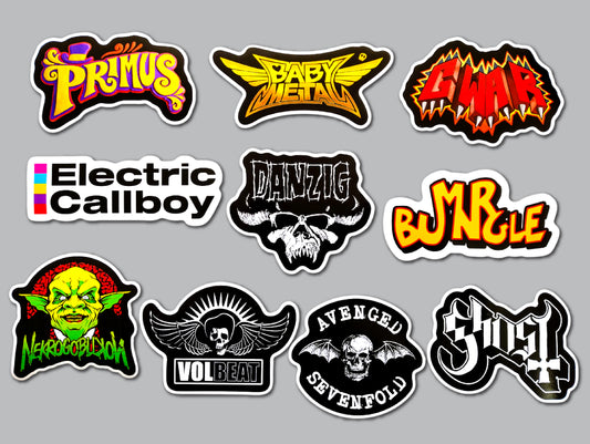 Metal / Hard Rock Sticker Pack (10 Stickers) SET 6