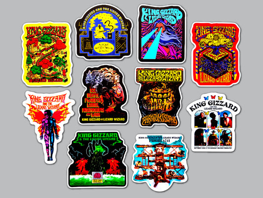 King Gizzard And The Lizard Wizard Sticker Pack (10 Stickers) SET 2