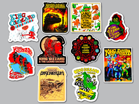 King Gizzard And The Lizard Wizard Sticker Pack (10 Stickers) SET 1