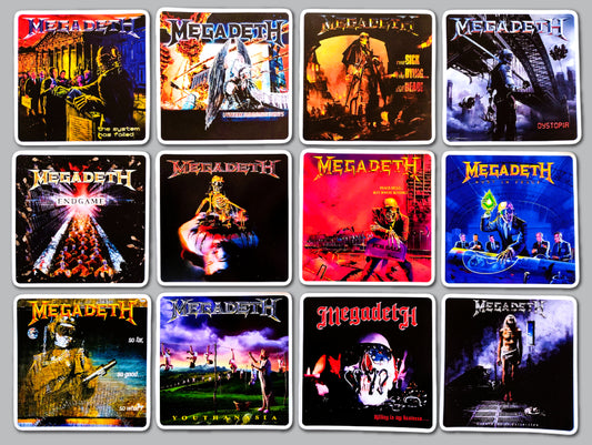 Megadeth Album Cover Sticker Pack (12 Stickers)