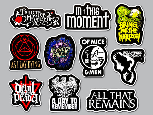 Metalcore / Deathcore / Death Metal Sticker Pack (10 Stickers) SET 1