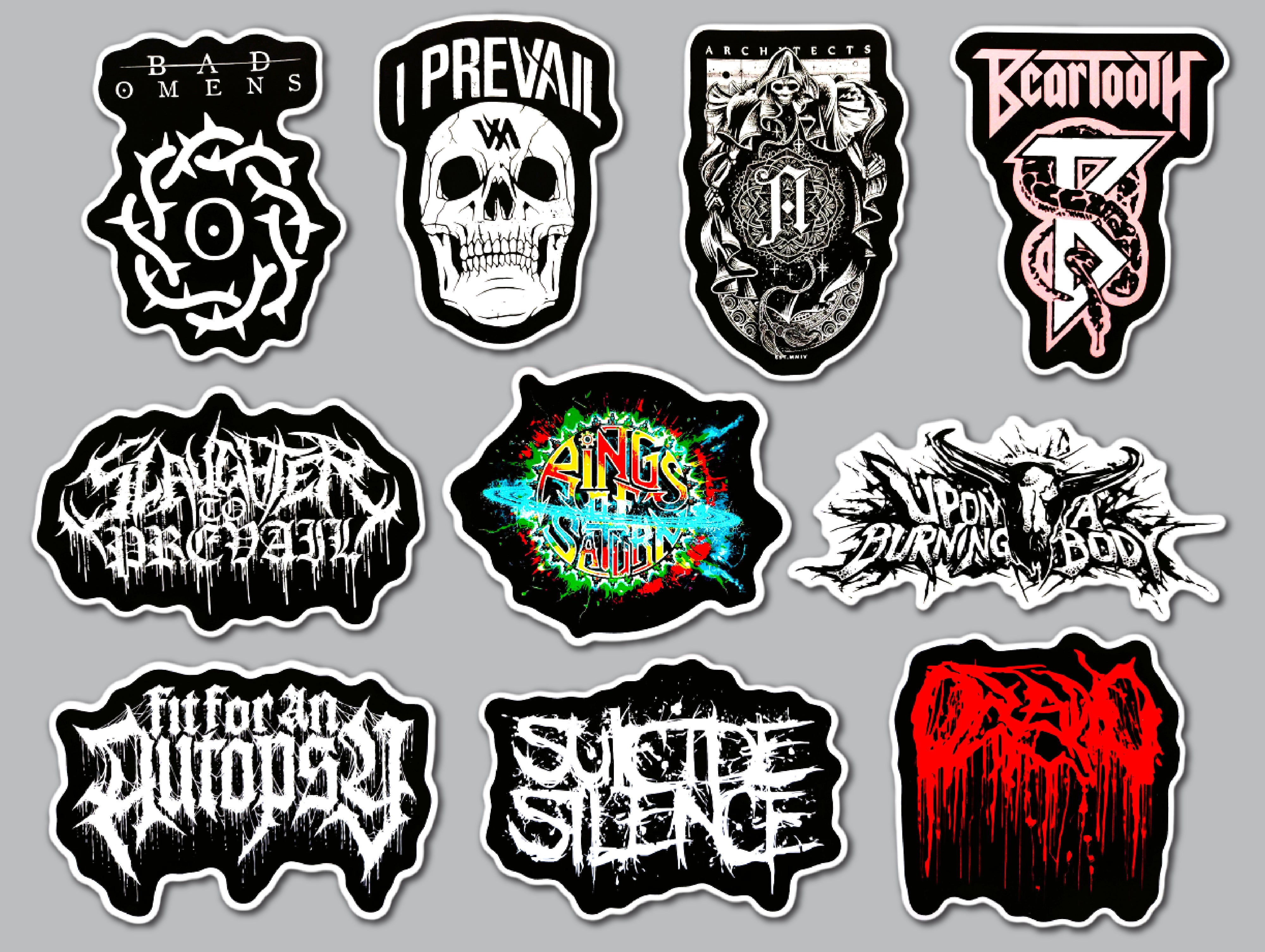 Meatcore Sticker Pinterest Metalcore / Deathcore / Death Metal Sticker Pack (10 Stickers) SET 3 ...
