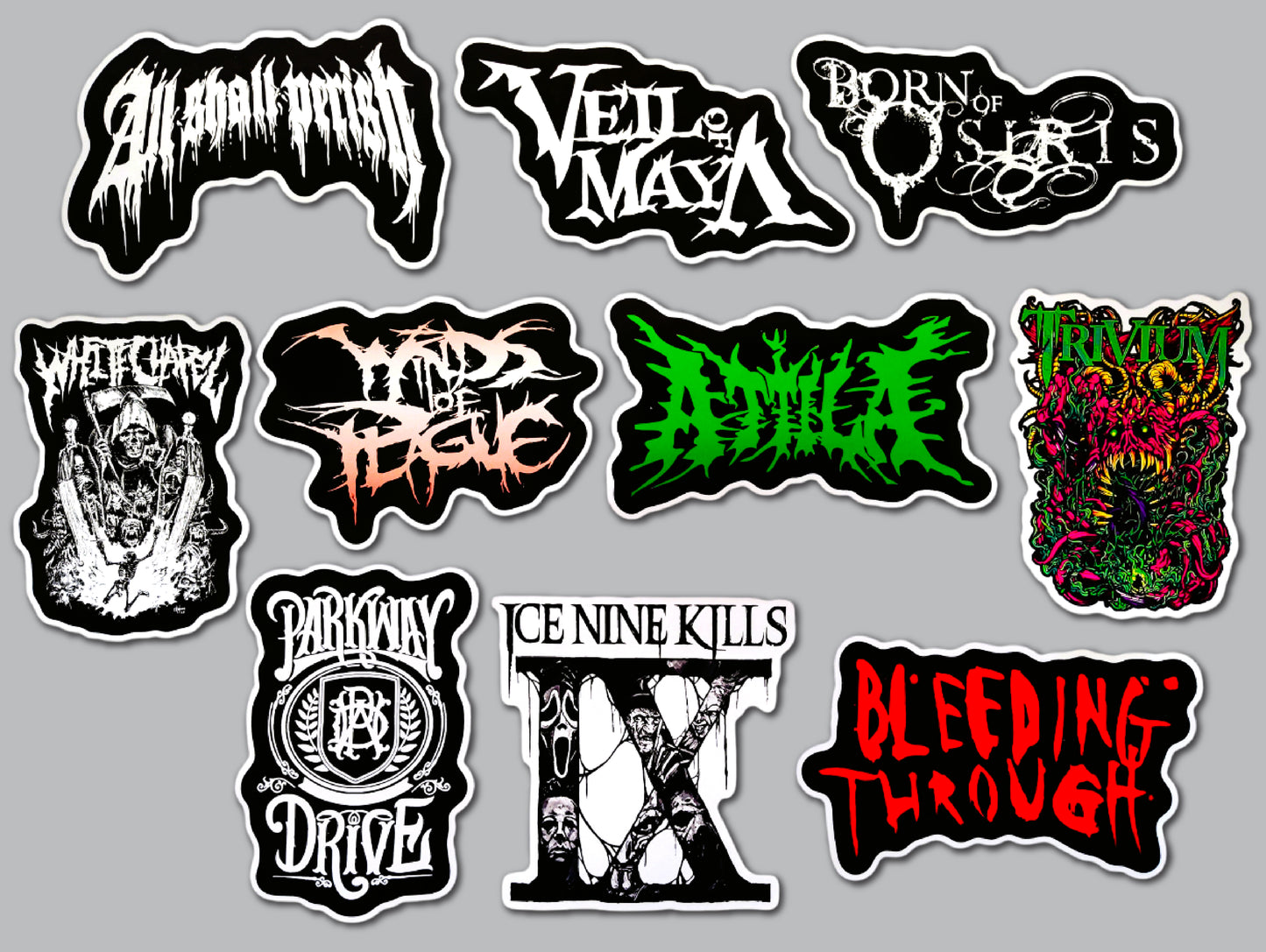 Metalcore / Deathcore / Death Metal Sticker Pack (10 Stickers) SET 4