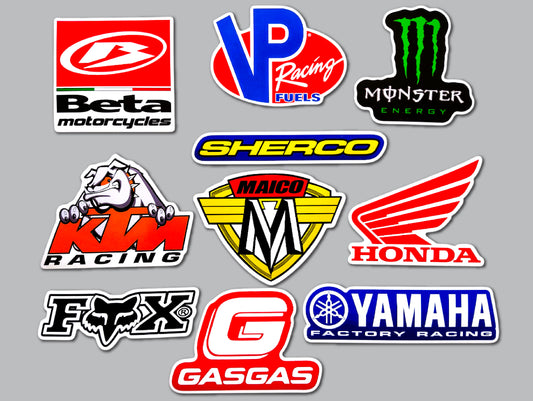 Motocross Sticker Pack (10 Stickers) SET 1