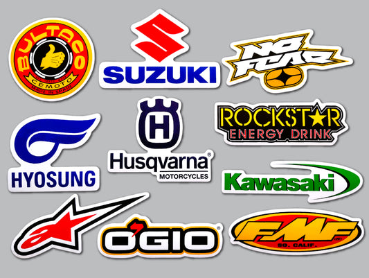 Motocross Sticker Pack (10 Stickers) SET 2