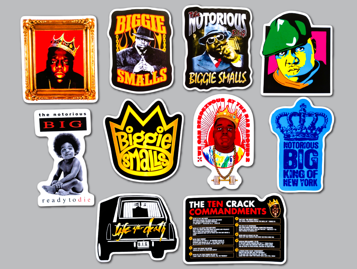 Notorious B.I.G. (Biggie Smalls) Hip-Hop Sticker Pack (10 Stickers)
