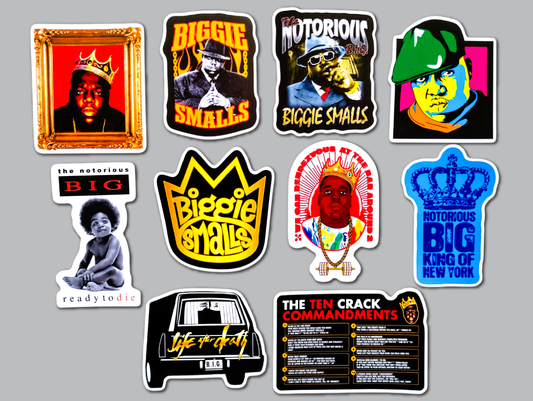 Notorious B.I.G. (Biggie Smalls) Hip-Hop Sticker Pack (10 Stickers)