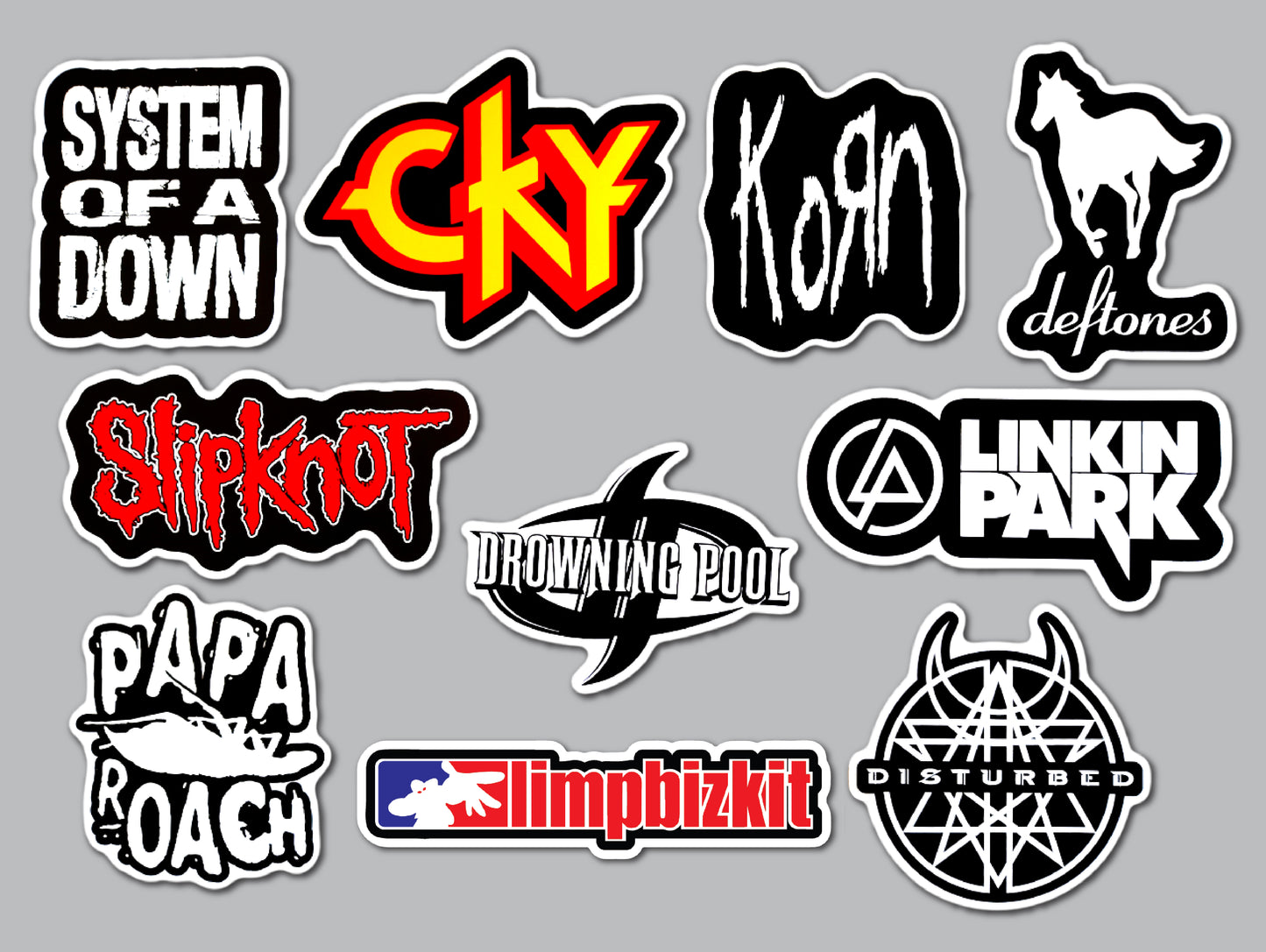 Nu Metal Sticker Pack (10 Stickers) Set 1