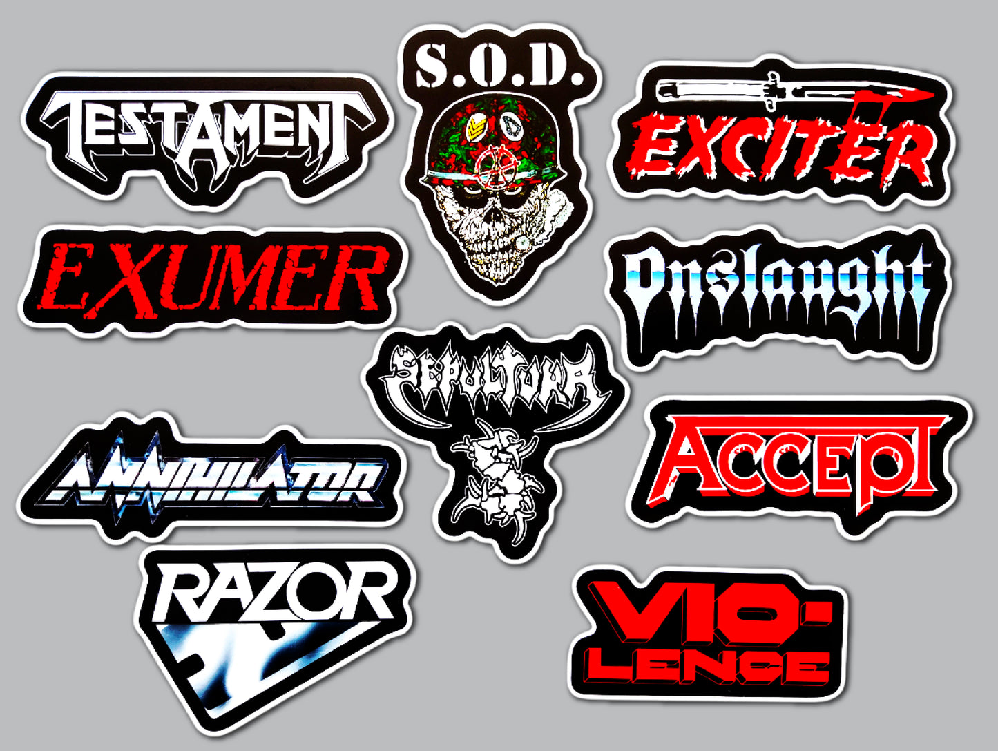 Thrash Metal Sticker Pack (10 Stickers) Set 2
