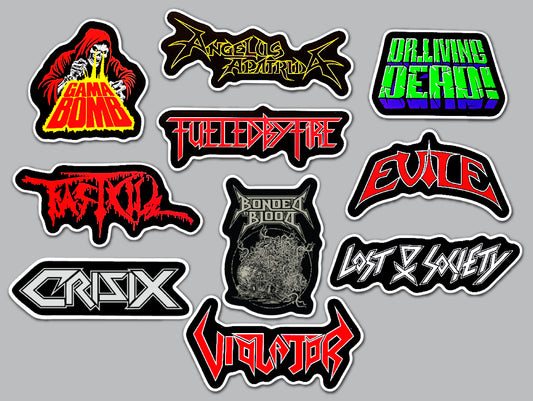 Thrash Metal Sticker Pack (10 Stickers) Set 8