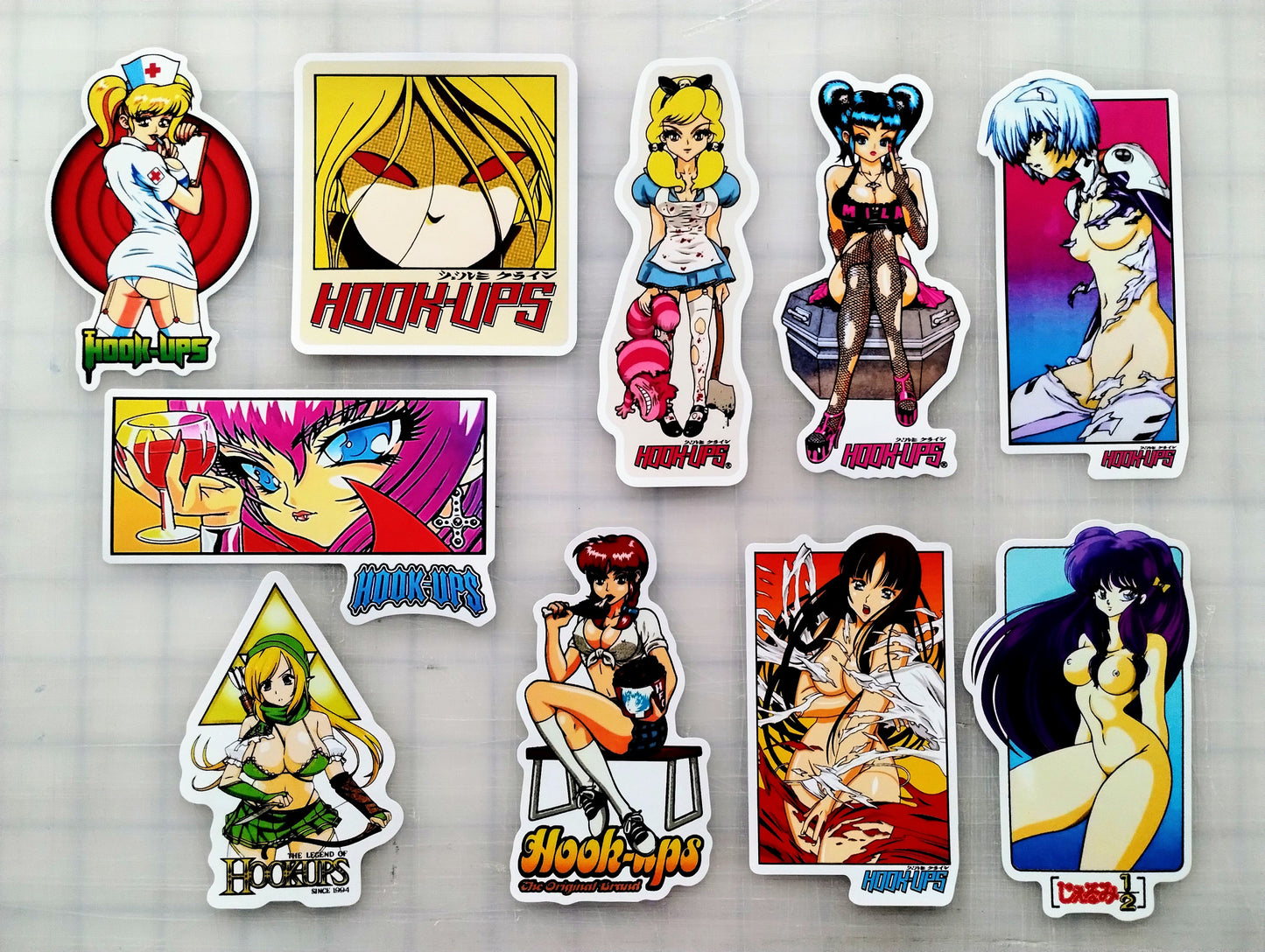 Hook-Ups Skateboards HUGE Anime Sticker Pack (60 Stickers) SET1