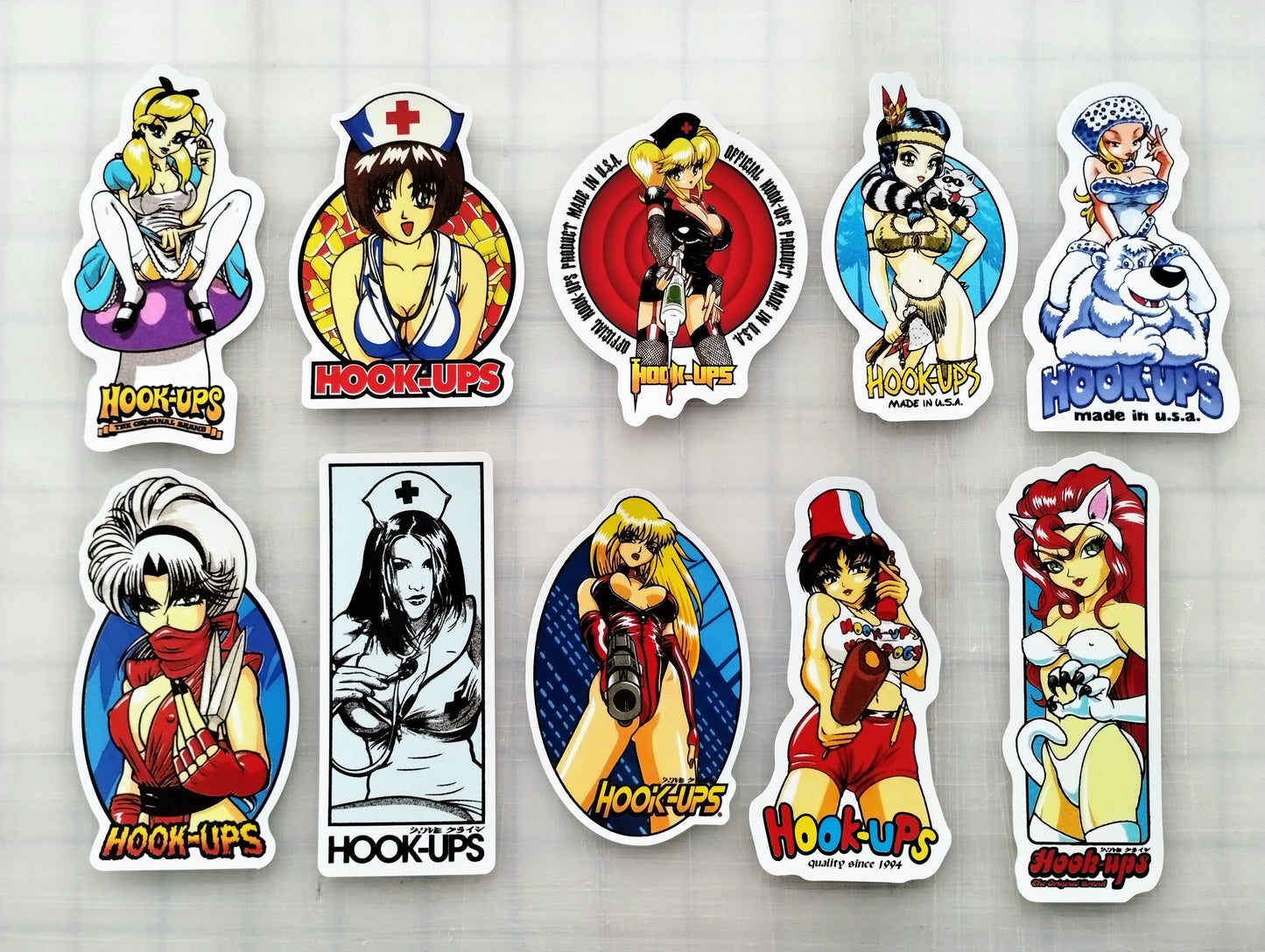 Hook-Ups Skateboards HUGE Anime Sticker Pack (60 Stickers) SET1
