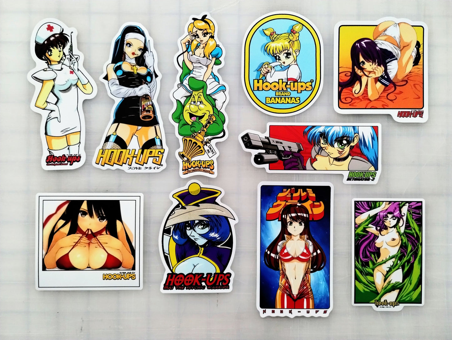 Hook-Ups Skateboards HUGE Anime Sticker Pack (60 Stickers) SET1