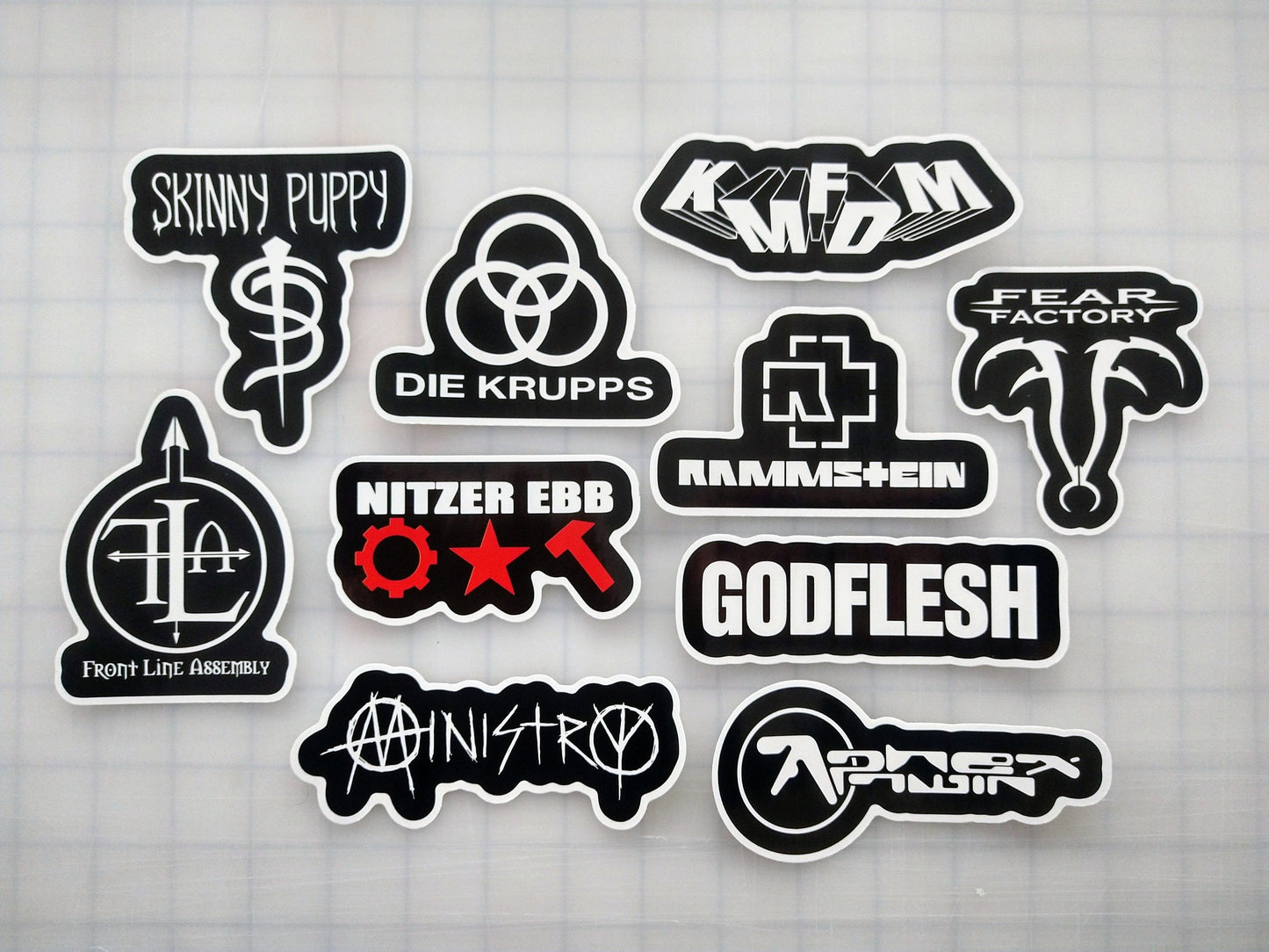 Industrial Metal Sticker Pack (10 Stickers) SET 1