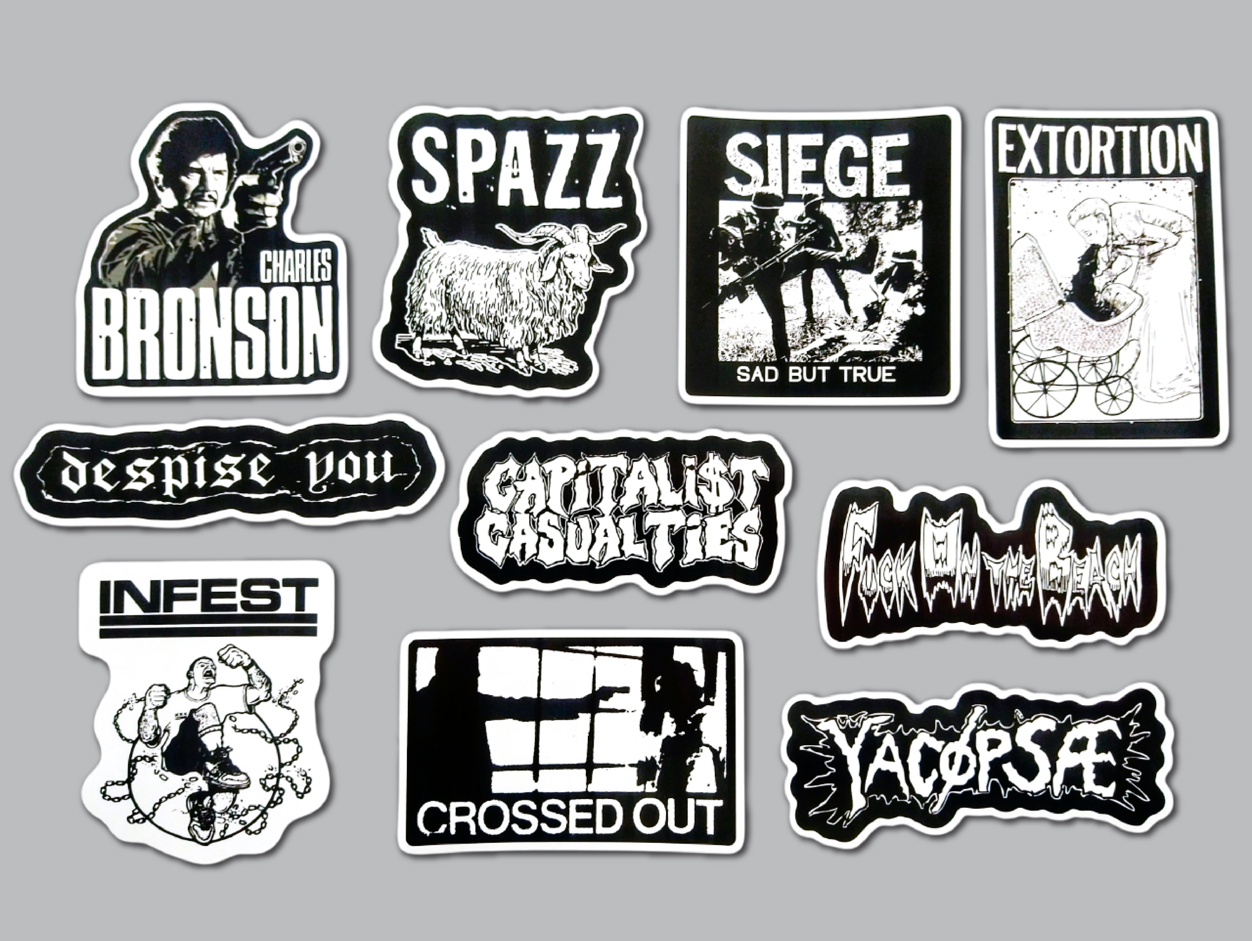 Powerviolence / Fastcore Sticker Pack (10 Stickers) SET 1 – Omni-Cult