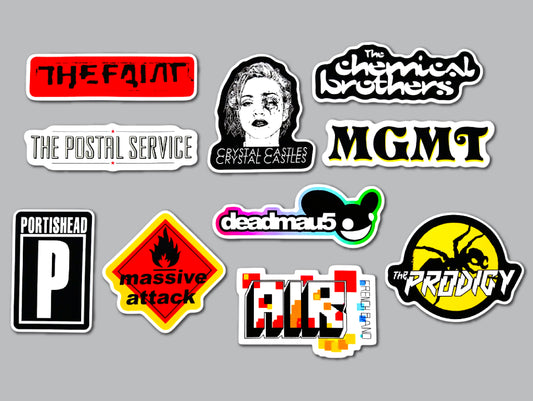 Electronic / Dance / EDM /DNB Sticker Pack (10 Stickers) Set 1