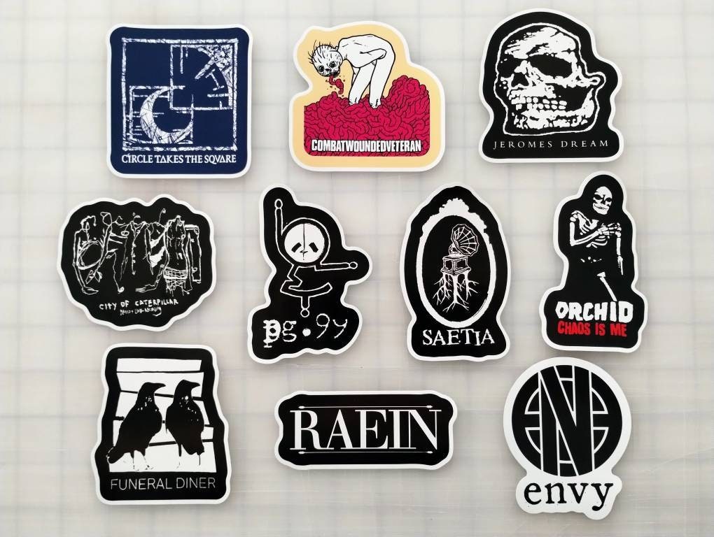 Skramz / Emoviolence / Real Screamo / Hardcore Sticker Pack (10 Stickers) SET 1