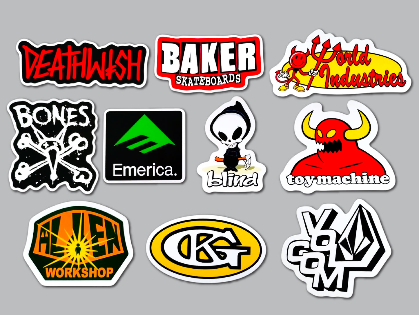 Skateboard Sticker Pack (10 Stickers) SET 1
