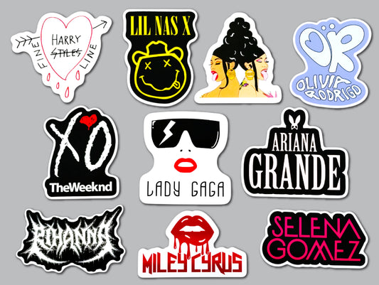 Pop Music Sticker Pack (10 Stickers) Set 1
