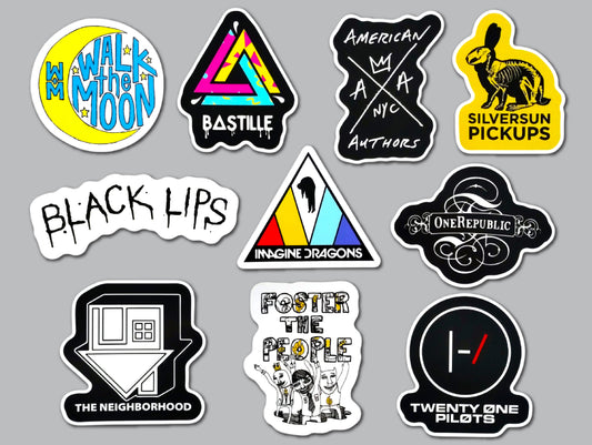 Modern Rock / Pop Rock Sticker Pack (10 Stickers) Set 2