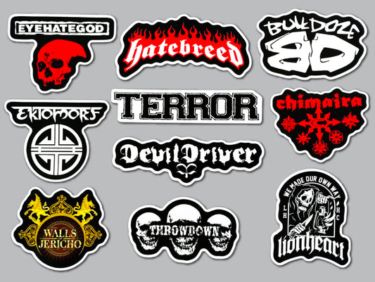 Hardcore / Punk / Metal Sticker Pack (10 Stickers) SET 2