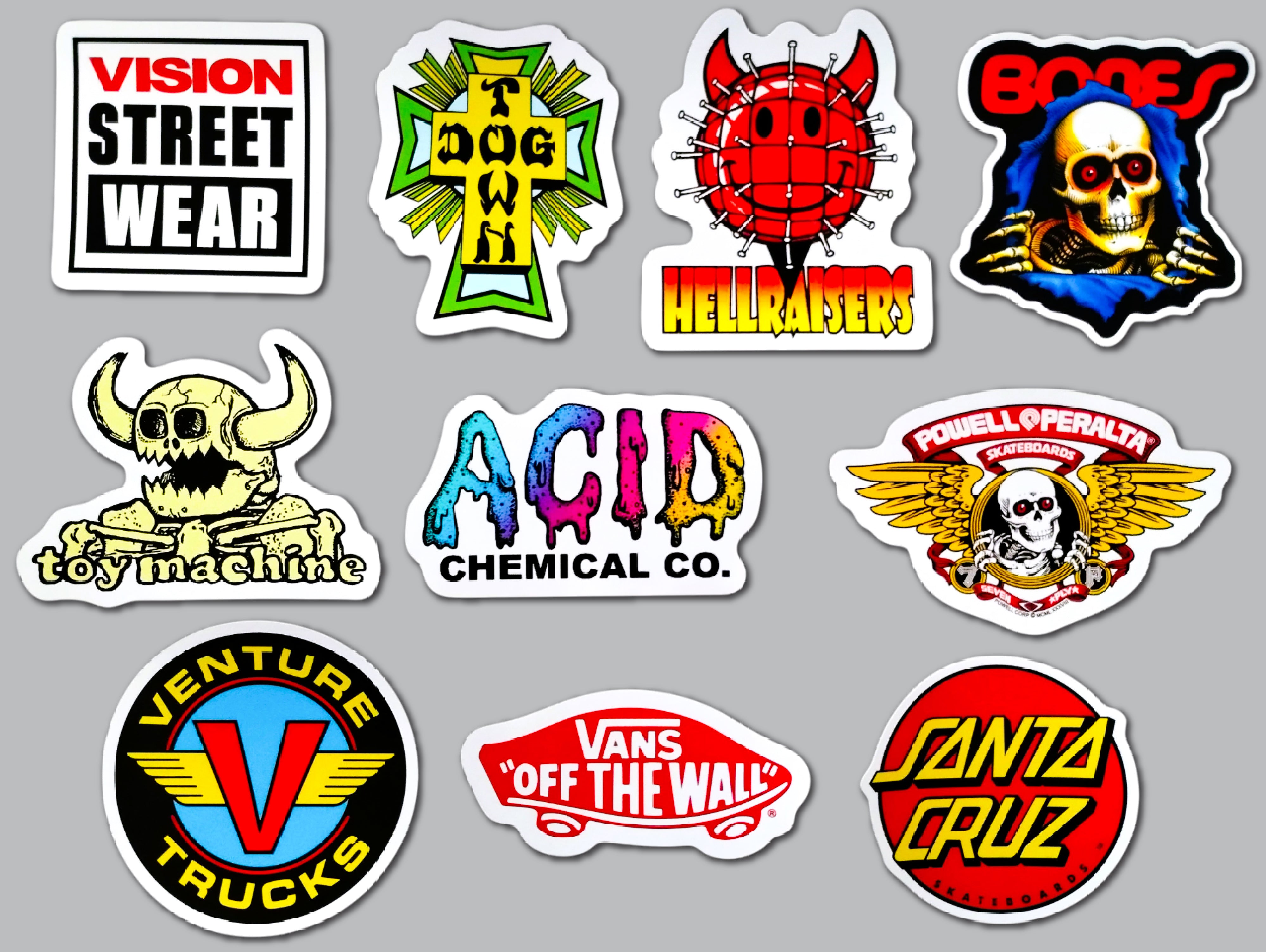 Skate Sticker Stack Skateboard Sticker Pack (10 Stickers) SET 2 – Omni-Cult