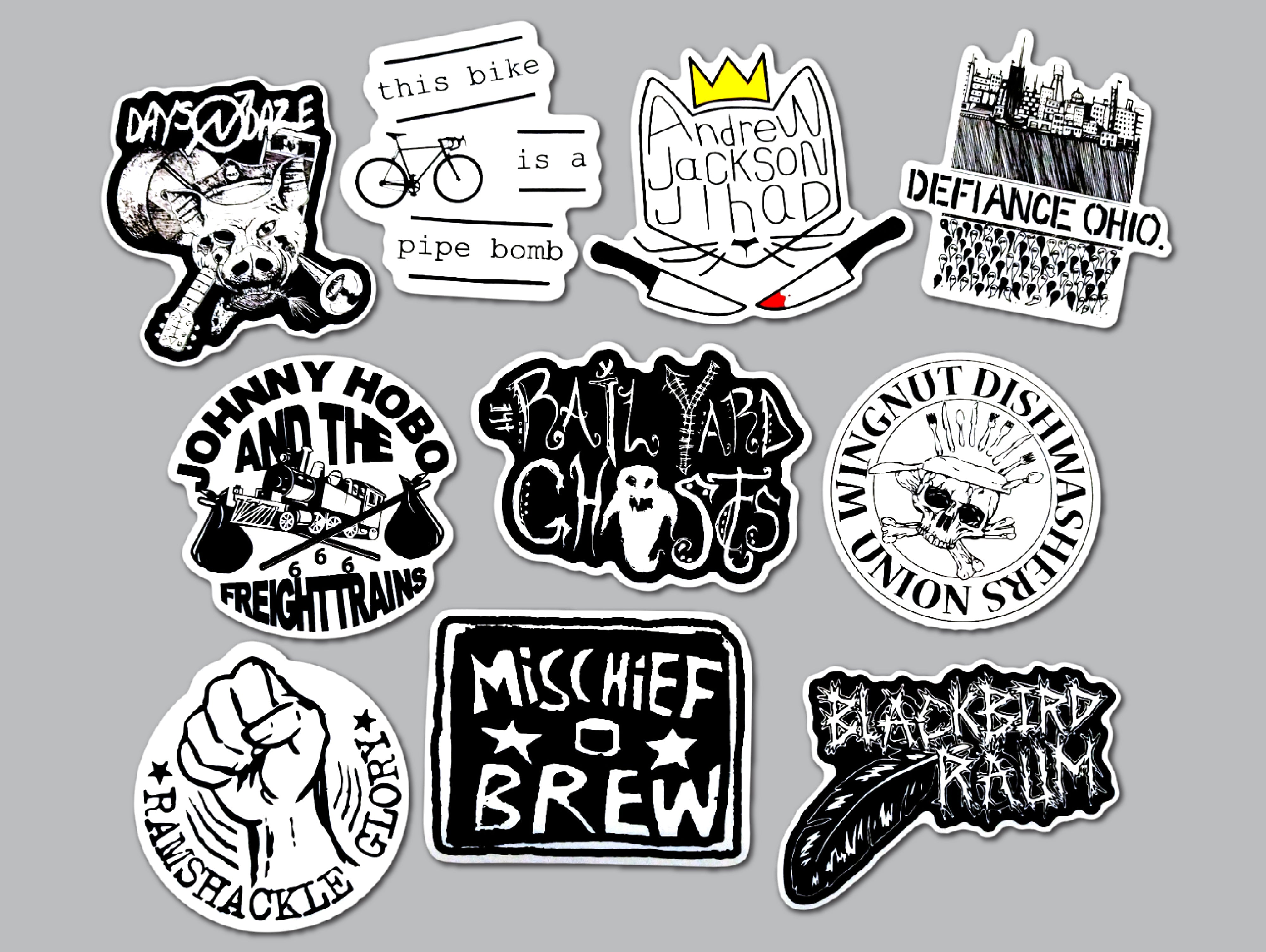 Folk Punk Sticker Pack (10 Stickers) Set 1 – Omni-Cult