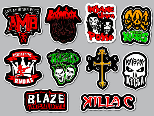 Juggalo / Horrorcore / Hip Hop Sticker Pack (10 Stickers) SET 1