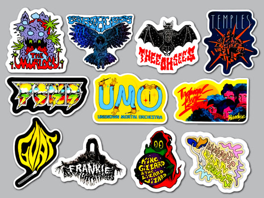 Psychedelic / Garage Rock / Indie Sticker Pack (11 Stickers) SET 1