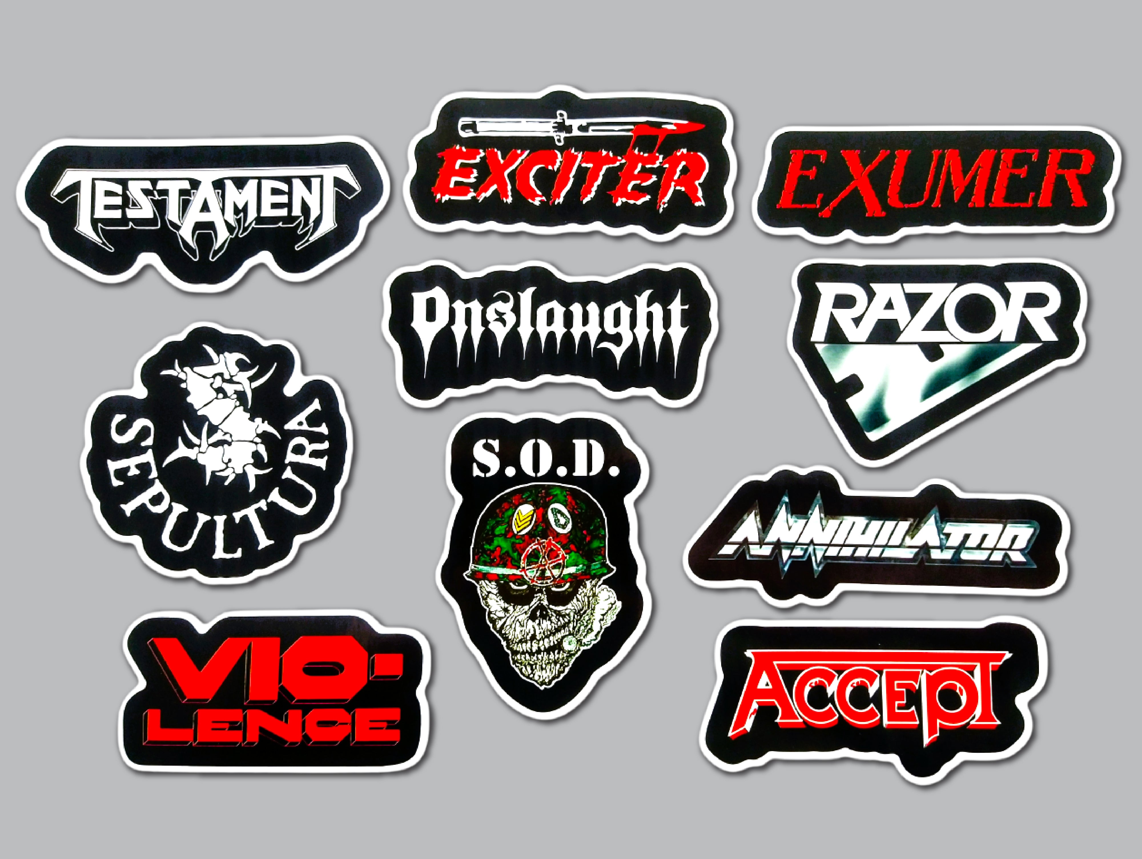 Thrash Metal Sticker Pack (10 Stickers) Set 2 – Omni-Cult