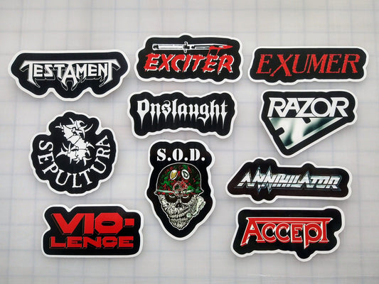 Thrash Metal Sticker Pack (10 Stickers) Set 2