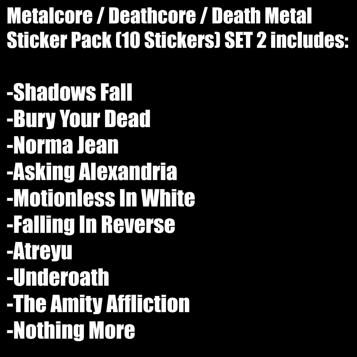 Metalcore / Deathcore / Death Metal Sticker Pack (10 Stickers) SET 2 ...