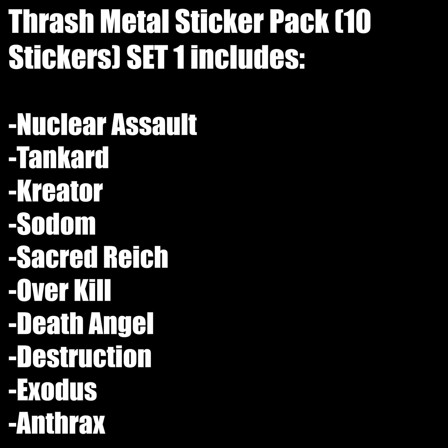 Thrash Metal Sticker Pack (10 Stickers) Set 1