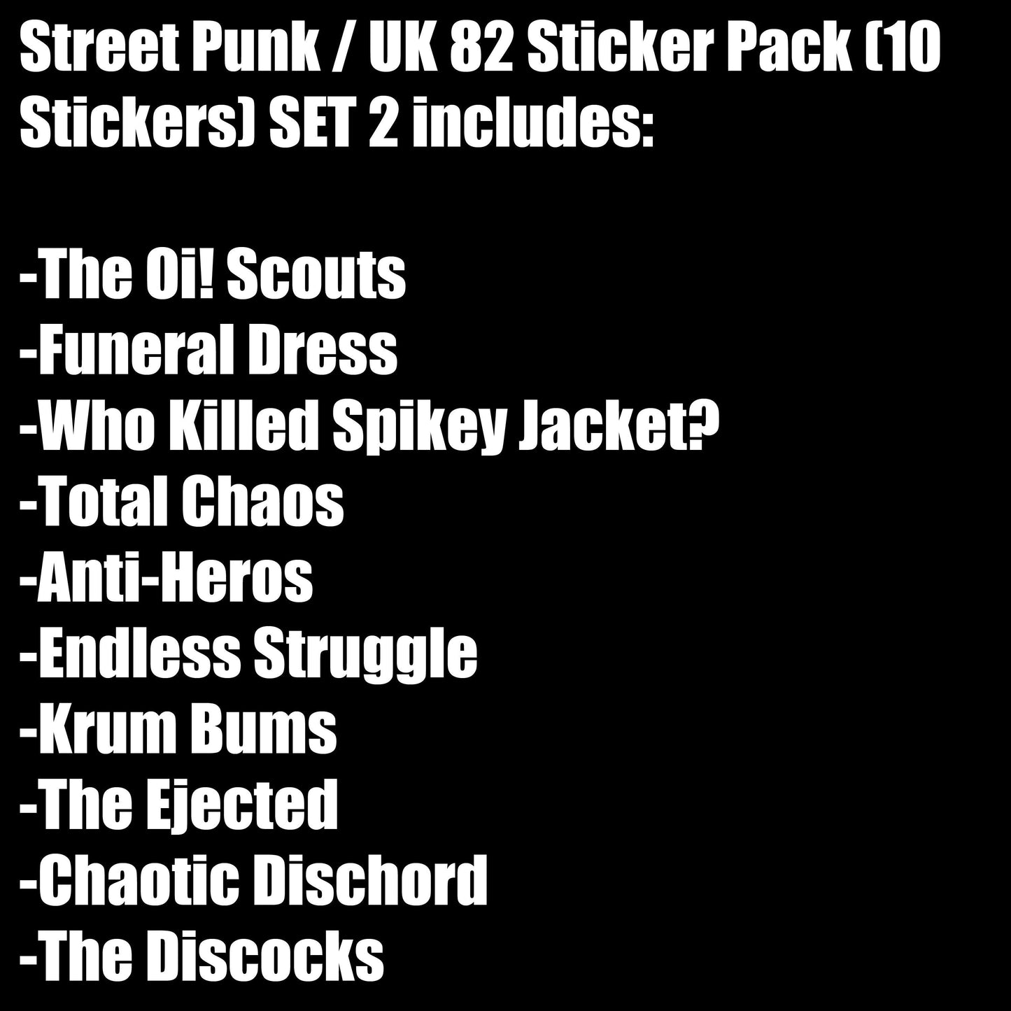 Street Punk / UK 82 Sticker Pack (10 Stickers) SET 2